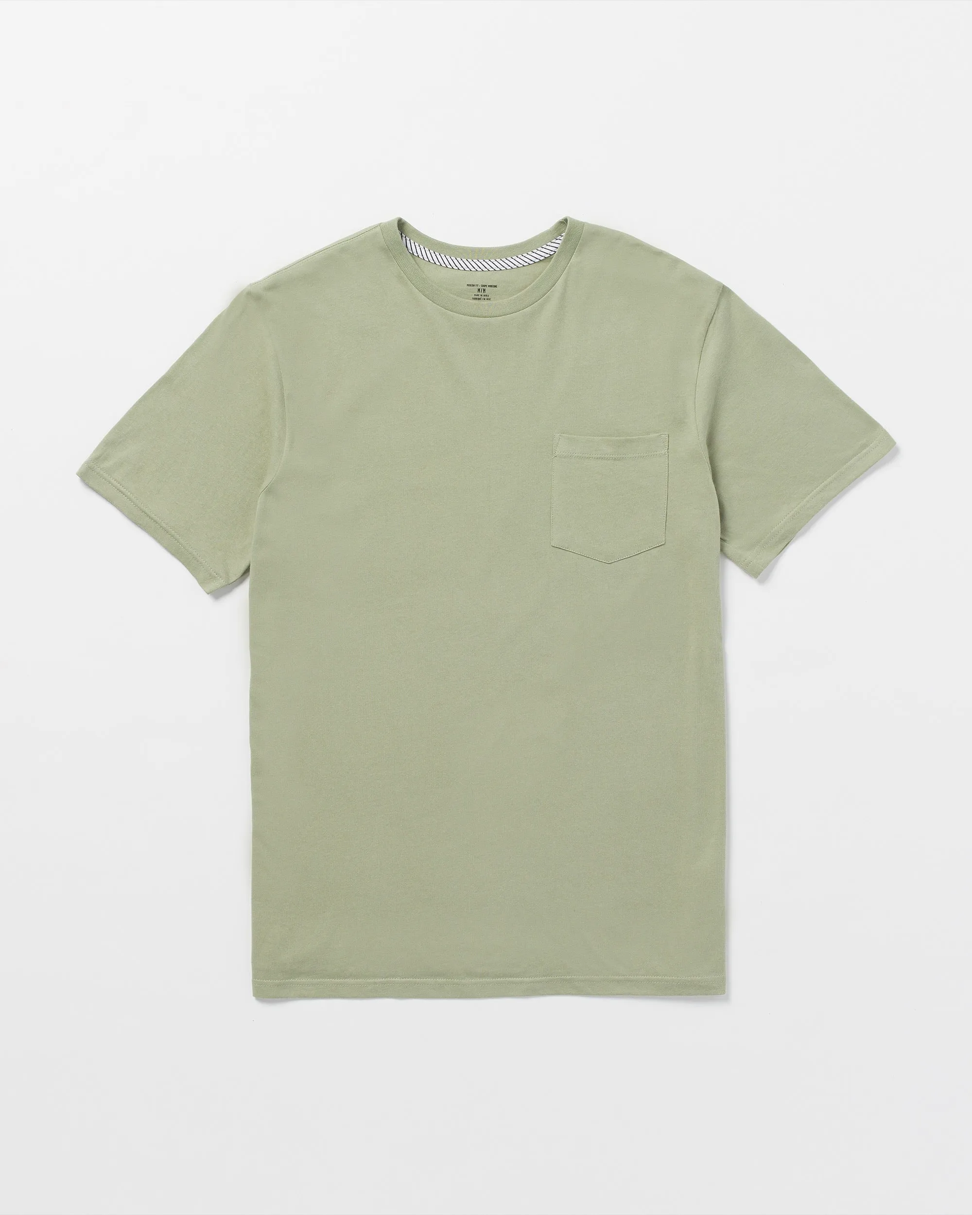 Solid Short Sleeve Shirt Pocket Tee - Green Tea sold by Volcom