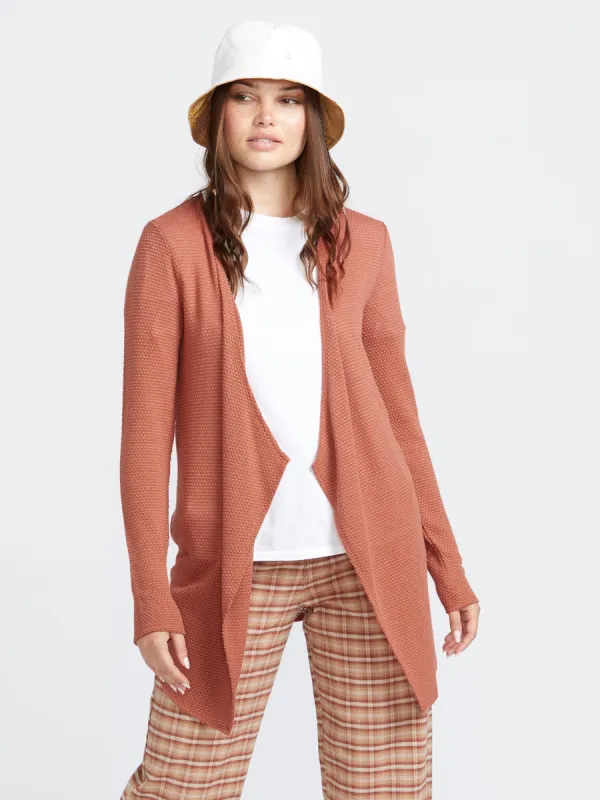 Go Go Wrap Cardigan - Rosewood sold by Volcom