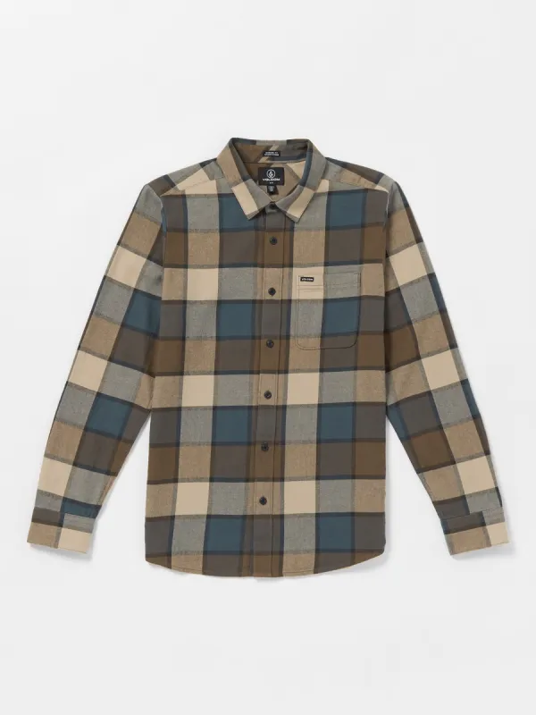 Caden Plaid Long Sleeve Shirt - Mud sold by Volcom