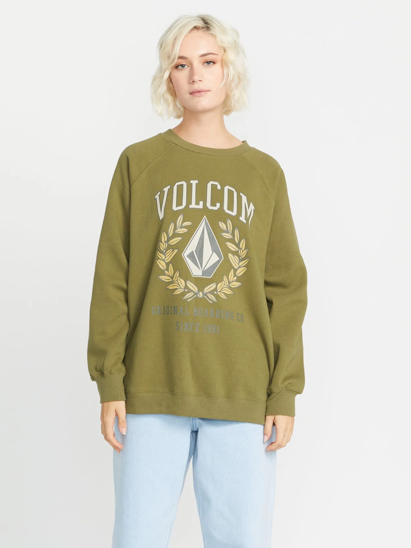 Stone Magic Boyfriend Crew Sweatshirt - Moss sold by Volcom