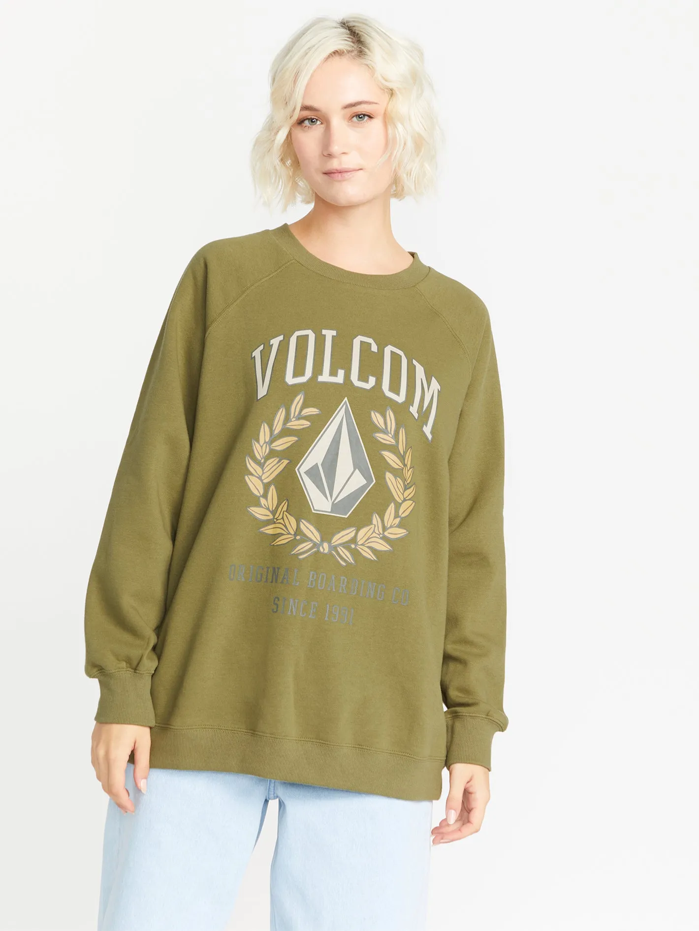 Stone Magic Boyfriend Crew Sweatshirt - Moss sold by Volcom product image thumbnail 3