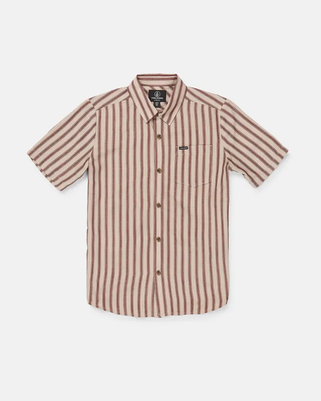 Big Boys Arvostripe Short Sleeve Shirt - Khaki made by Volcom