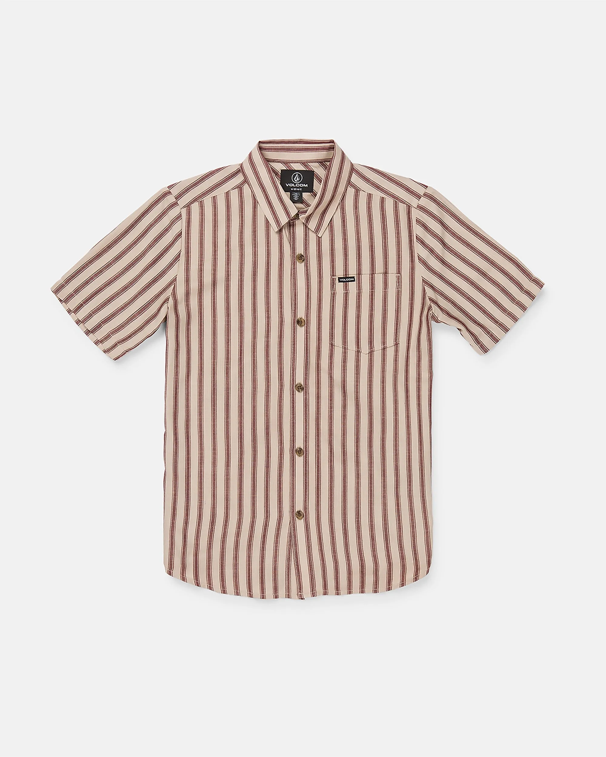 Big Boys Arvostripe Short Sleeve Shirt - Khaki sold by Volcom
