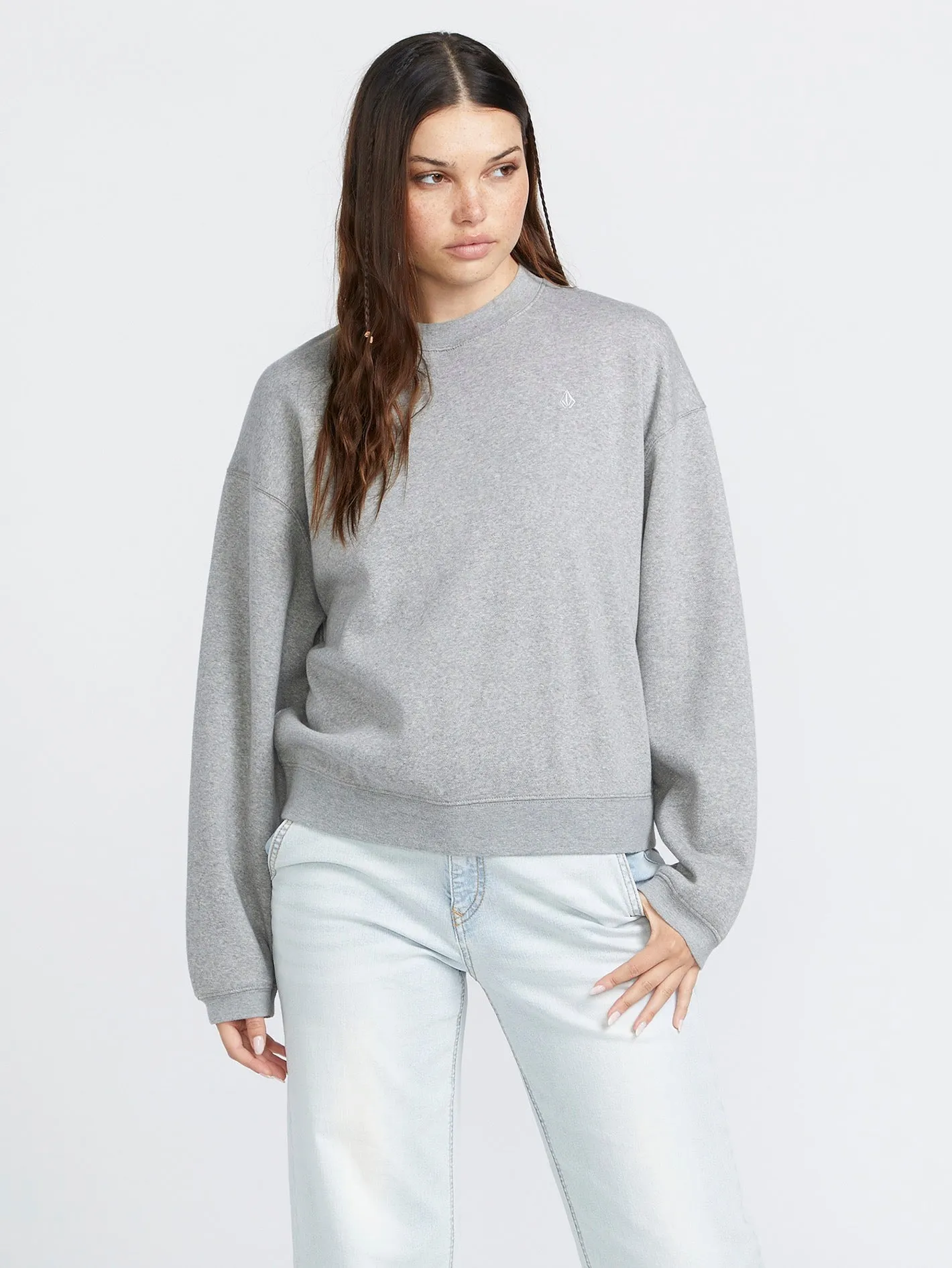 Stone Heart Up Crew Sweatshirt - Heather Grey sold by Volcom product image thumbnail 3