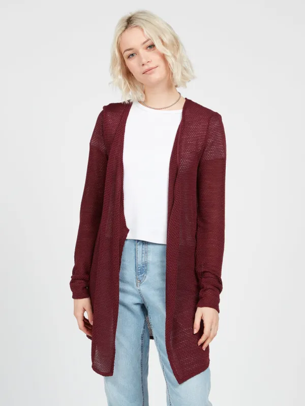 Go Go Wrap Cardigan - Burgundy sold by Volcom