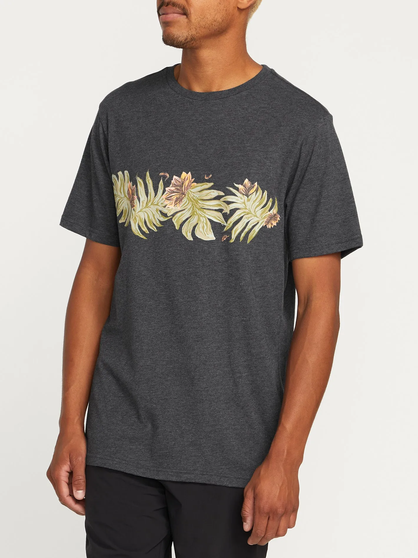 Marble Floral Short Sleeve Tee - Dark Black Heather sold by Volcom