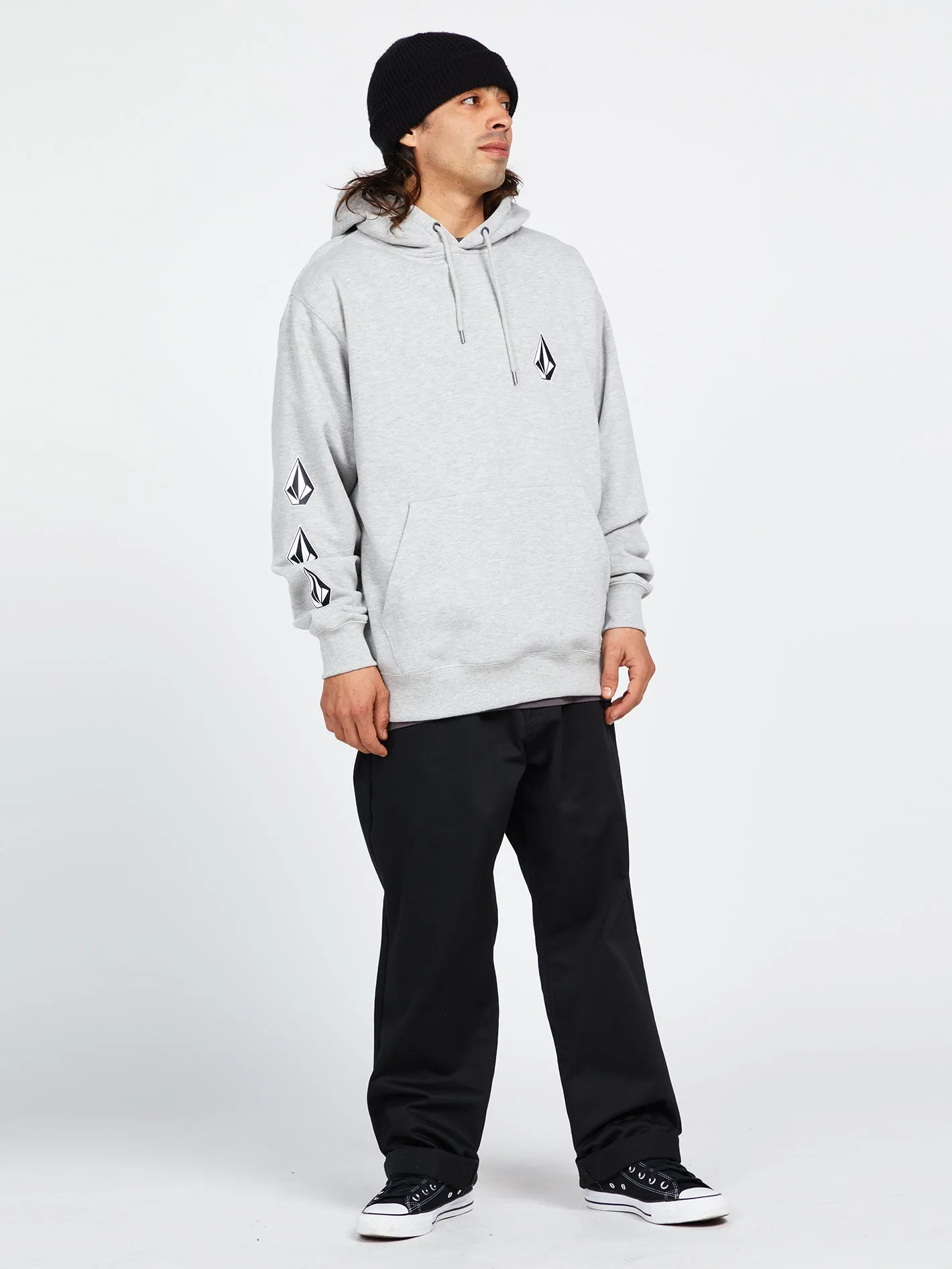 Iconic Stone Pullover Hoodie - Heather Grey sold by Volcom