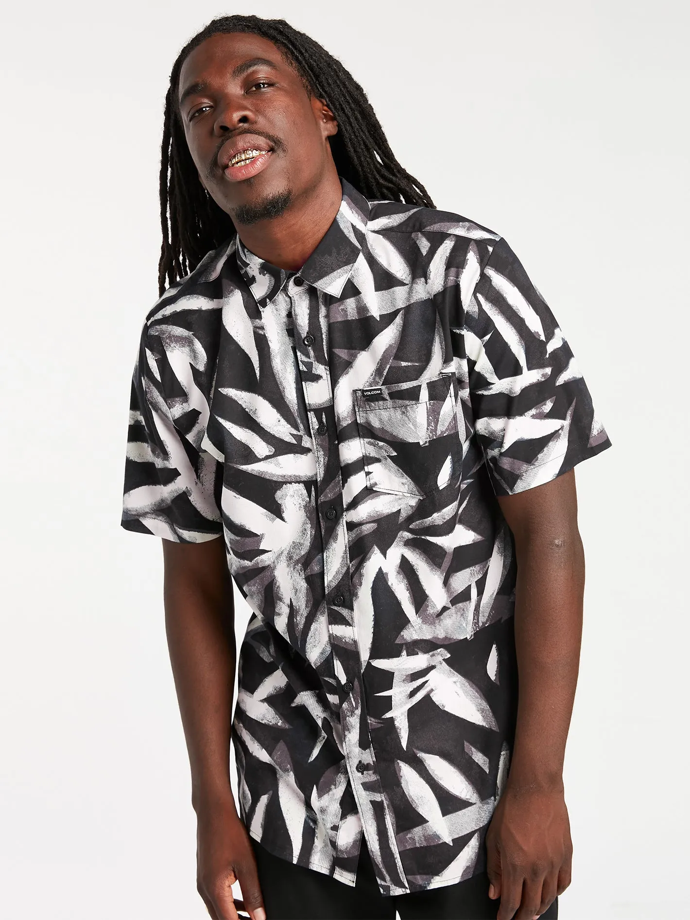 Echo Leaf Short Sleeve Shirt - Black sold by Volcom