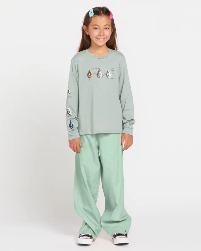 Big Girls Made From Stoke Long Sleeve Tee - Sea Spray sold by Volcom