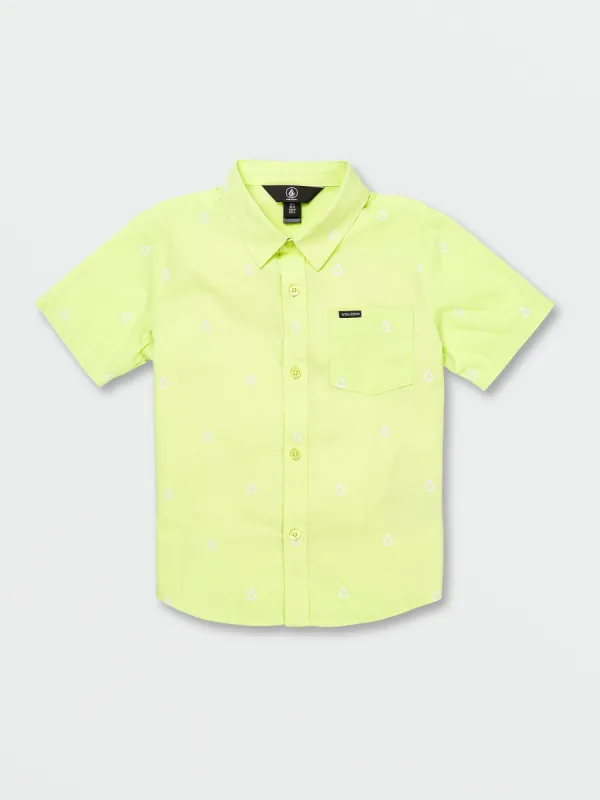 Little Boys Patterson Short Sleeve Woven Shirt - Shadow Lime sold by Volcom