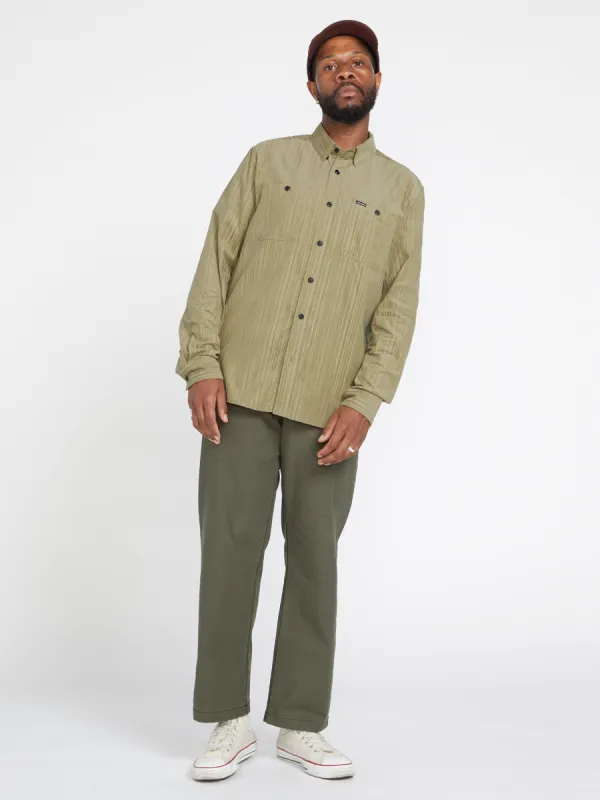 Volcom Entertainment Fat Tony Woven Long Sleeve Shirt - Khaki made by Volcom