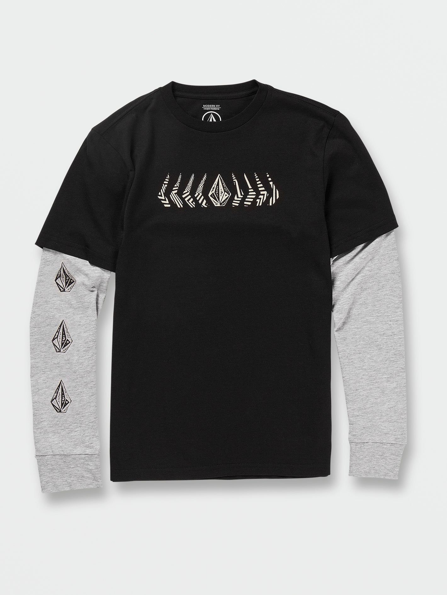 Big Boys Burnett Twofer Long Sleeve Shirt - Black sold by Volcom