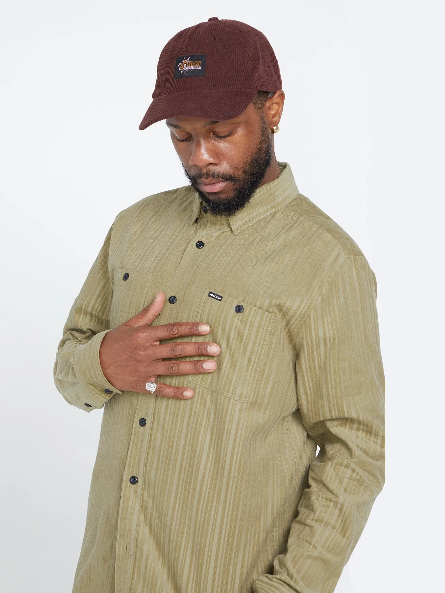 Volcom Entertainment Fat Tony Woven Long Sleeve Shirt - Khaki sold by Volcom product image thumbnail 3