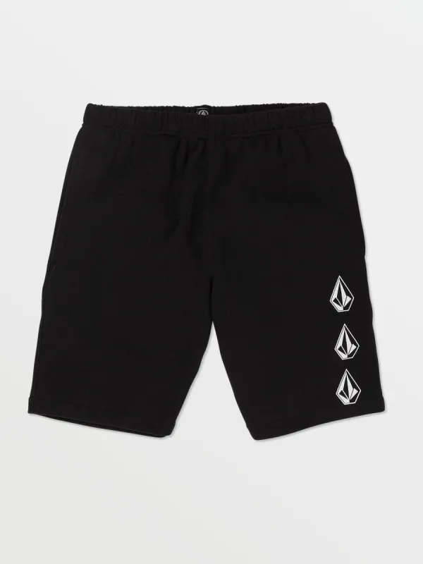Big Boys Iconic Stone Elastic Waist Fleece Shorts - Black sold by Volcom