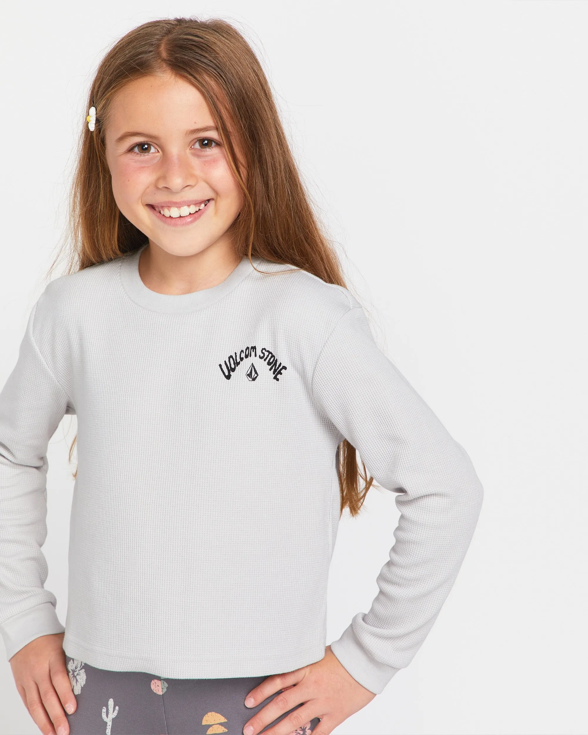Little Girls Thermality Long Sleeve Shirt - Light Grey sold by Volcom product image thumbnail 3