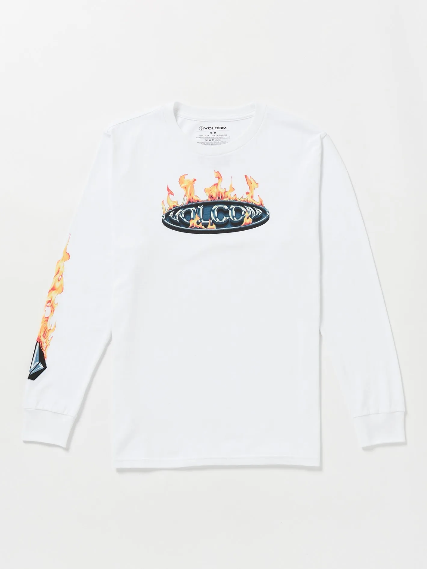 Combust Long Sleeve Tee - White sold by Volcom