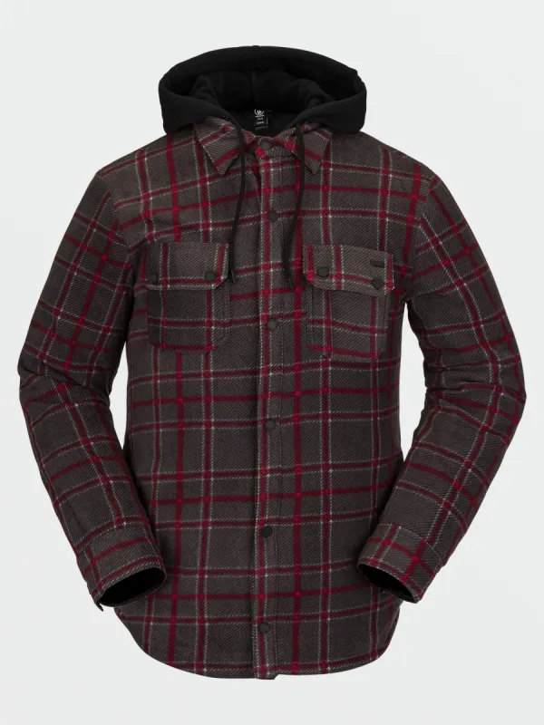 Mens Field Insulated Flannel Jacket - Black Plaid (2022) sold by Volcom