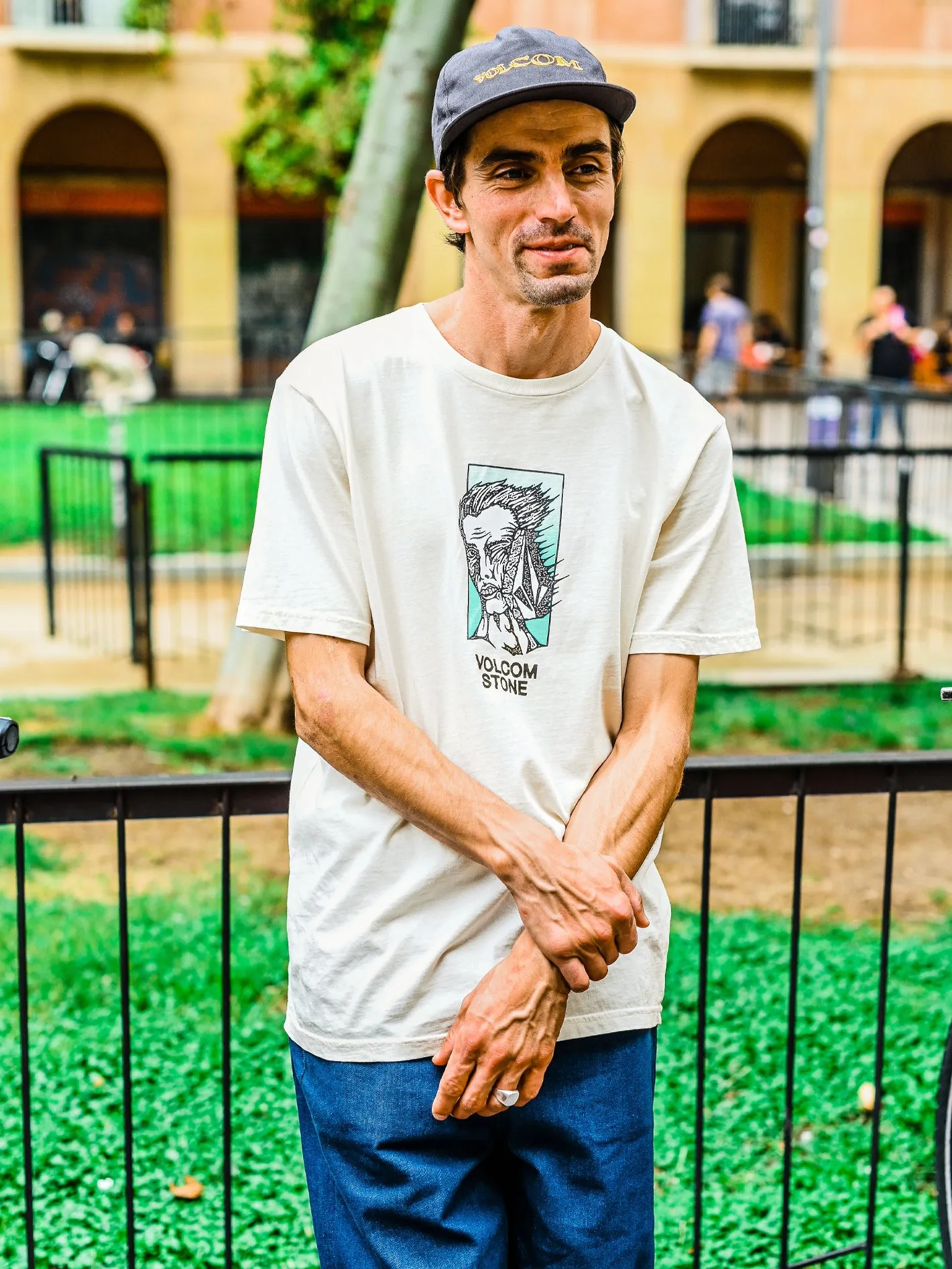 Heckle Short Sleeve Tee - Cream sold by Volcom