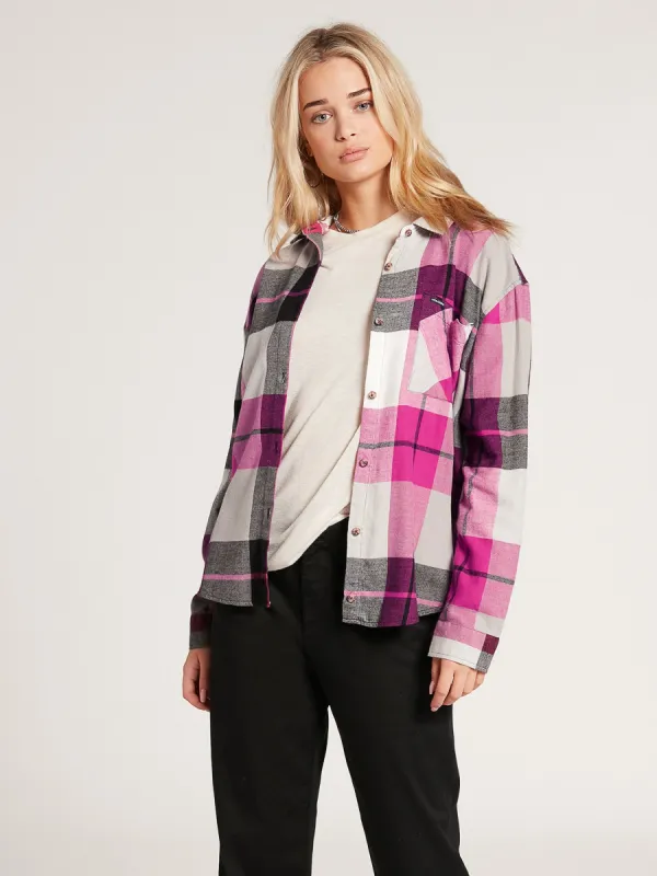 Plaid to Meet U Long Sleeve Flannel - Acai sold by Volcom