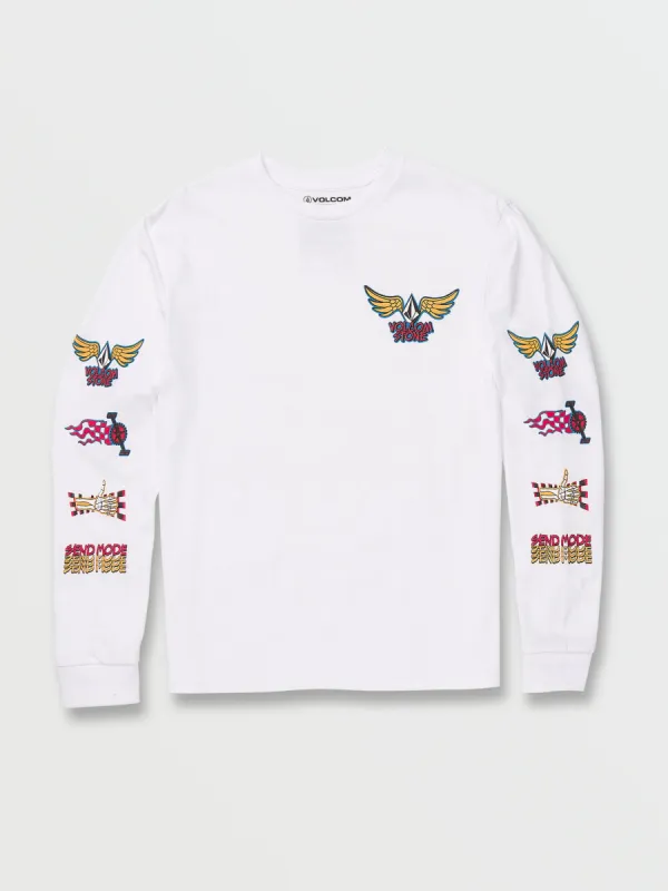 Little Boys Caiden Long Sleeve Tee - White sold by Volcom