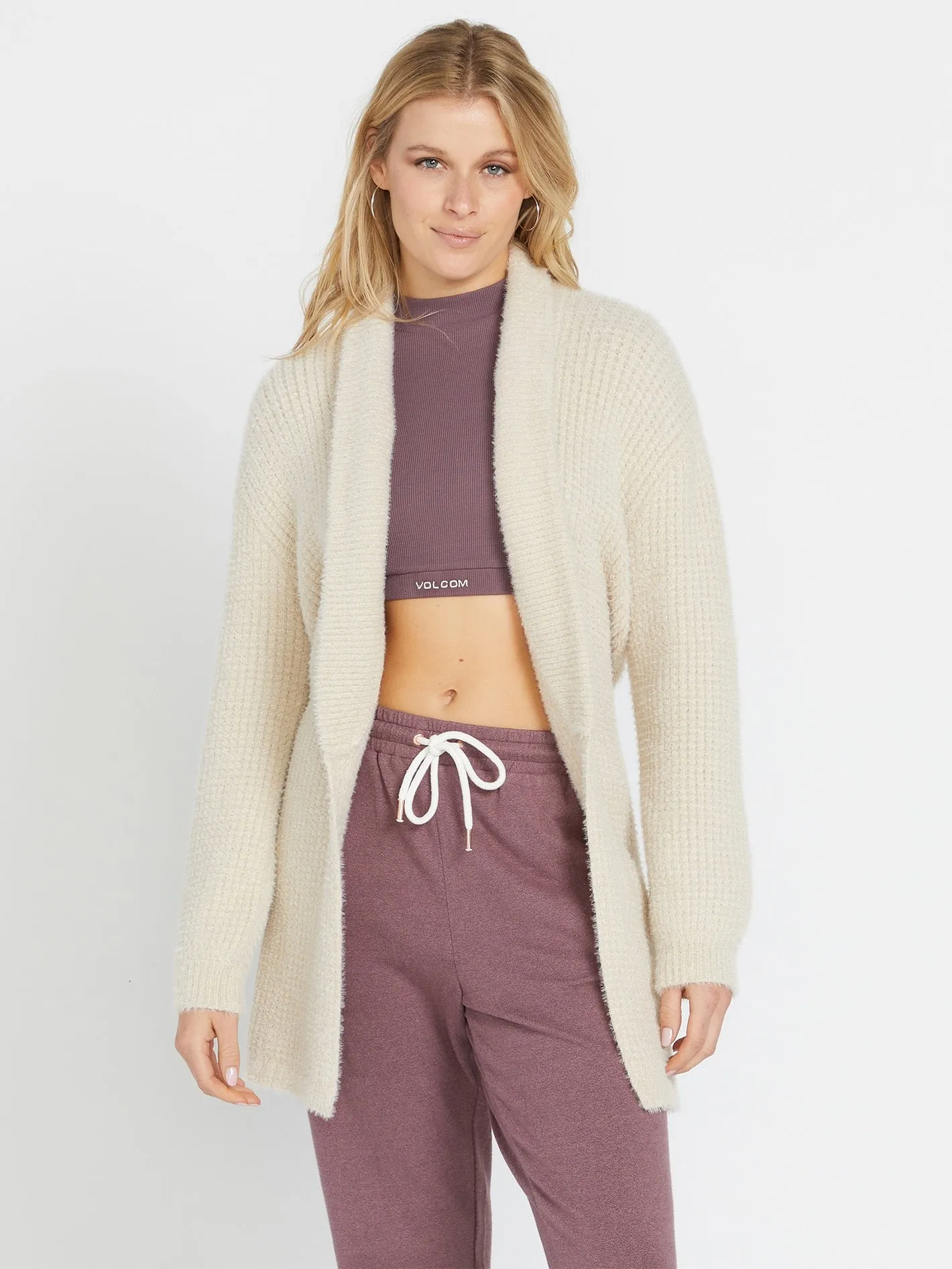 Lived in Lounge Cozy Wrap Cardigan - Cream sold by Volcom product image thumbnail 5