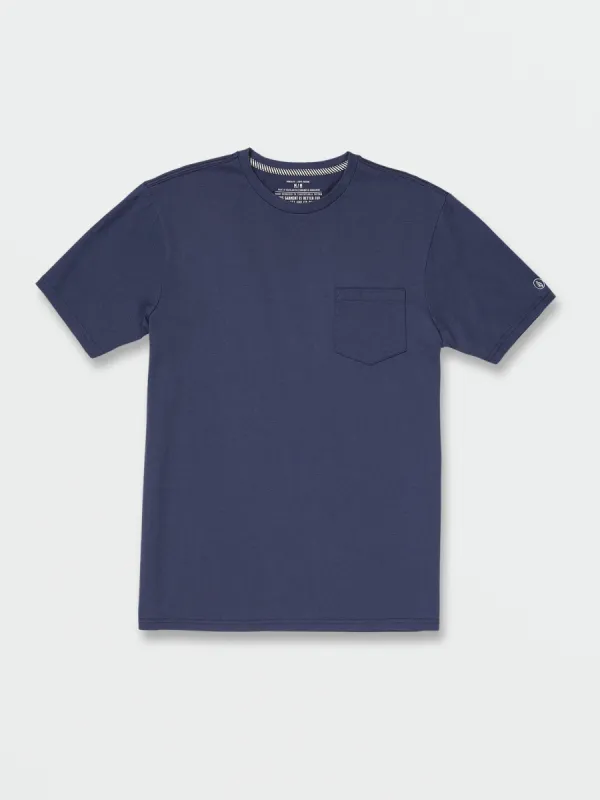 Solid Short Sleeve Pocket Tee - Baja Indigo sold by Volcom