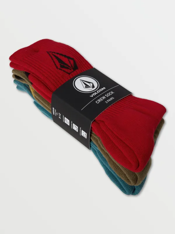 Full Stone Sock 3 Pack - Mix sold by Volcom