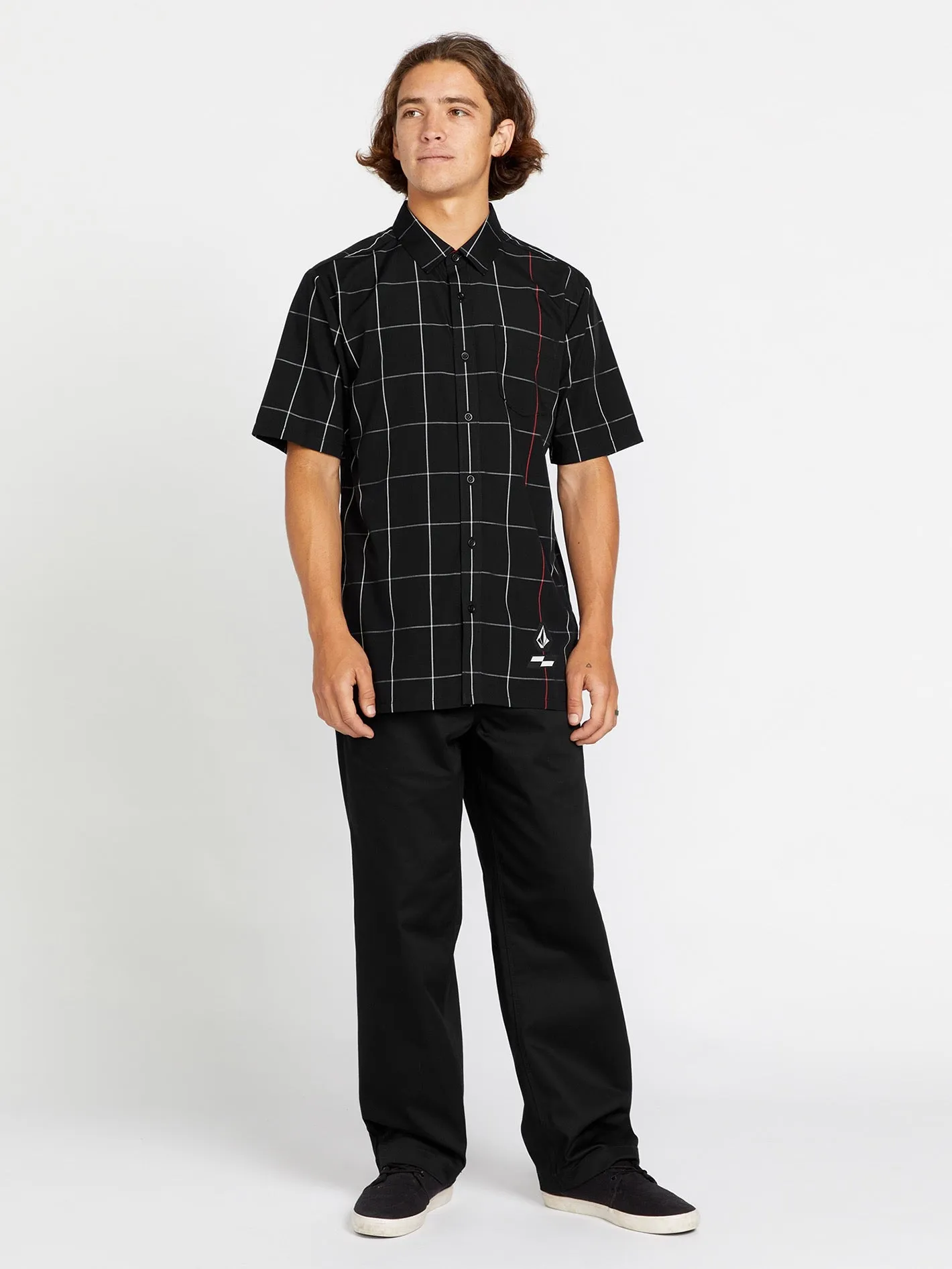 Schroff X Volcom Plaid Short Sleeve Shirt - Black sold by Volcom product image thumbnail 5
