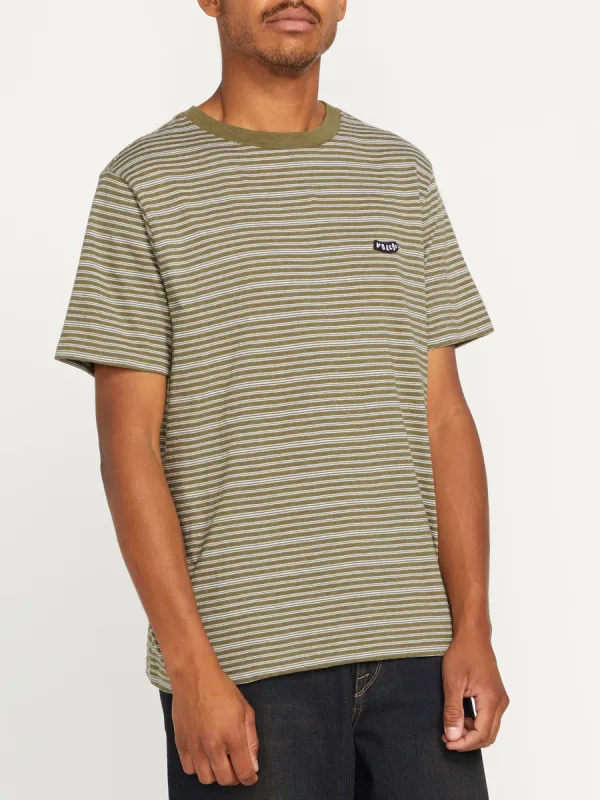 Static Stripe Crew Short Sleeve Shirt - Old Mill sold by Volcom