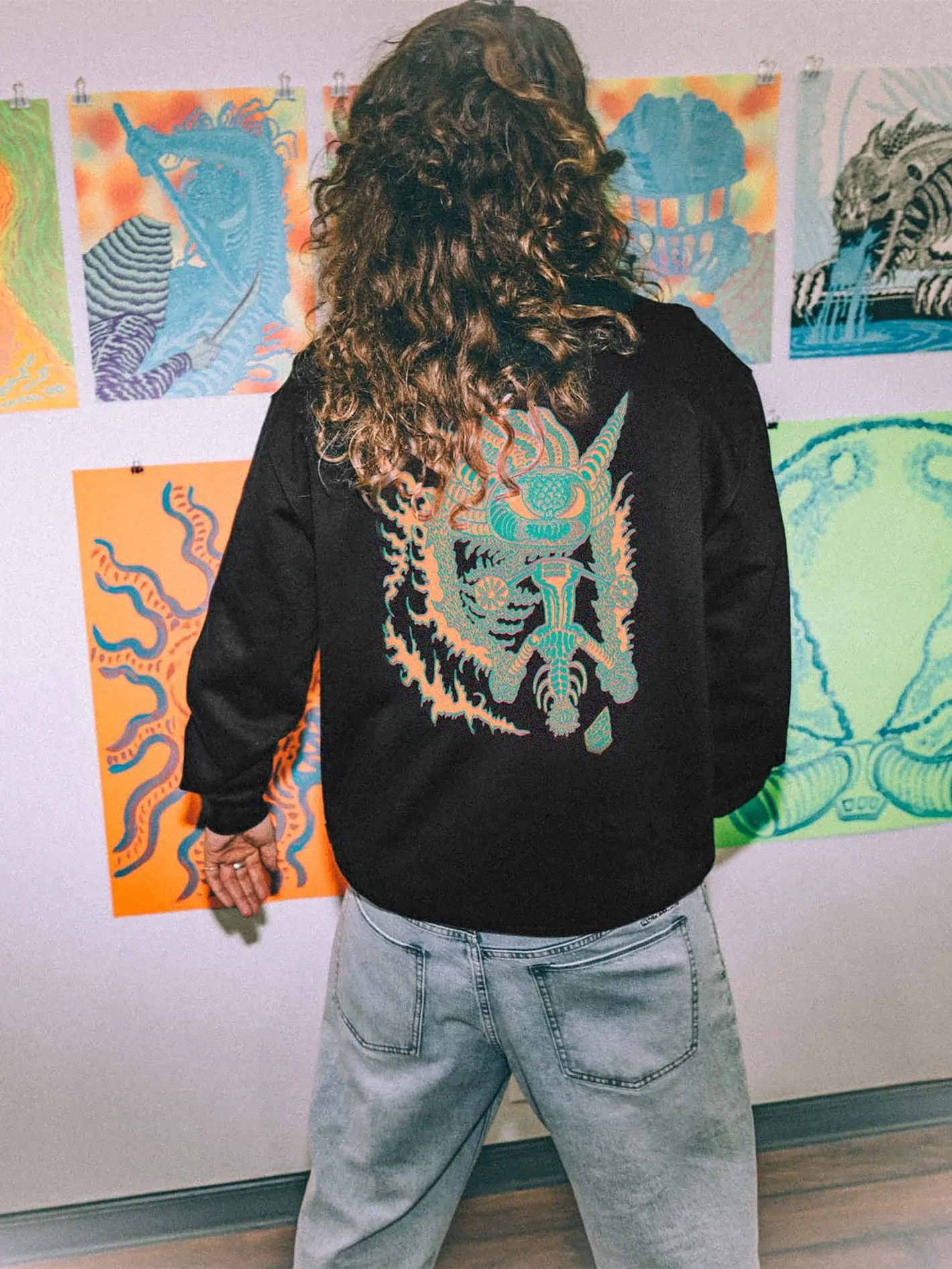 Featured Artist Tetsunori Crew Sweatshirt - Black sold by Volcom product image thumbnail 5