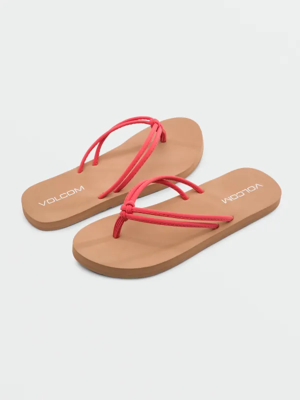 Girls Forever and Ever Sandals - Electric Coral sold by Volcom