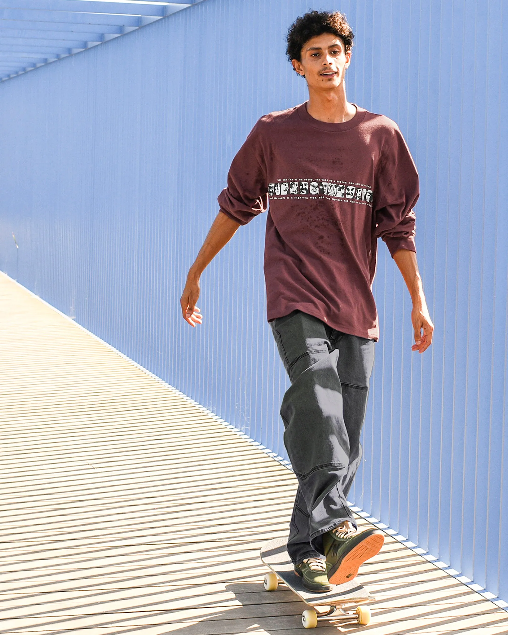 Skate Vitals Remy Long Sleeve Tee 2 - Merlot sold by Volcom product image thumbnail 2