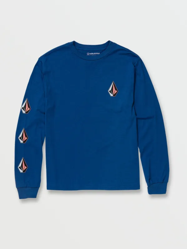 Little Boys Iconic Stone Long Sleeve Tee - Royal sold by Volcom