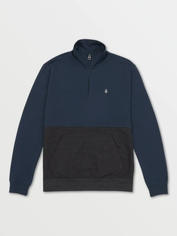 Contrast Quarter Zip Hoodie - Navy Combo sold by Volcom