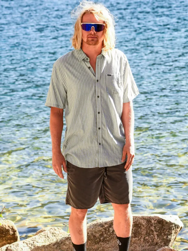 Barstone Woven Short Sleeve Shirt - Tower Grey sold by Volcom