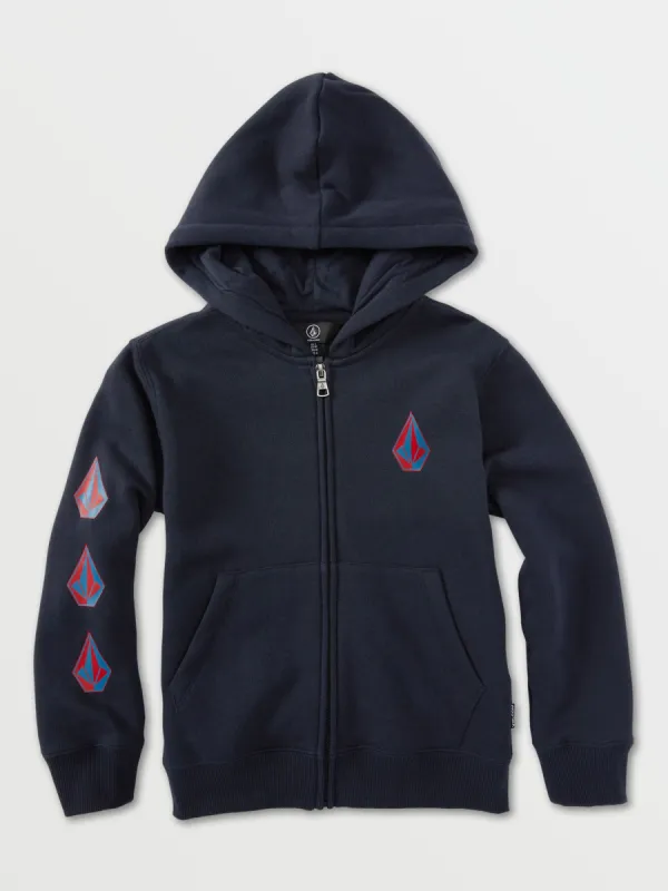 Little Boys Iconic Stone Zip Hoodie - Navy sold by Volcom