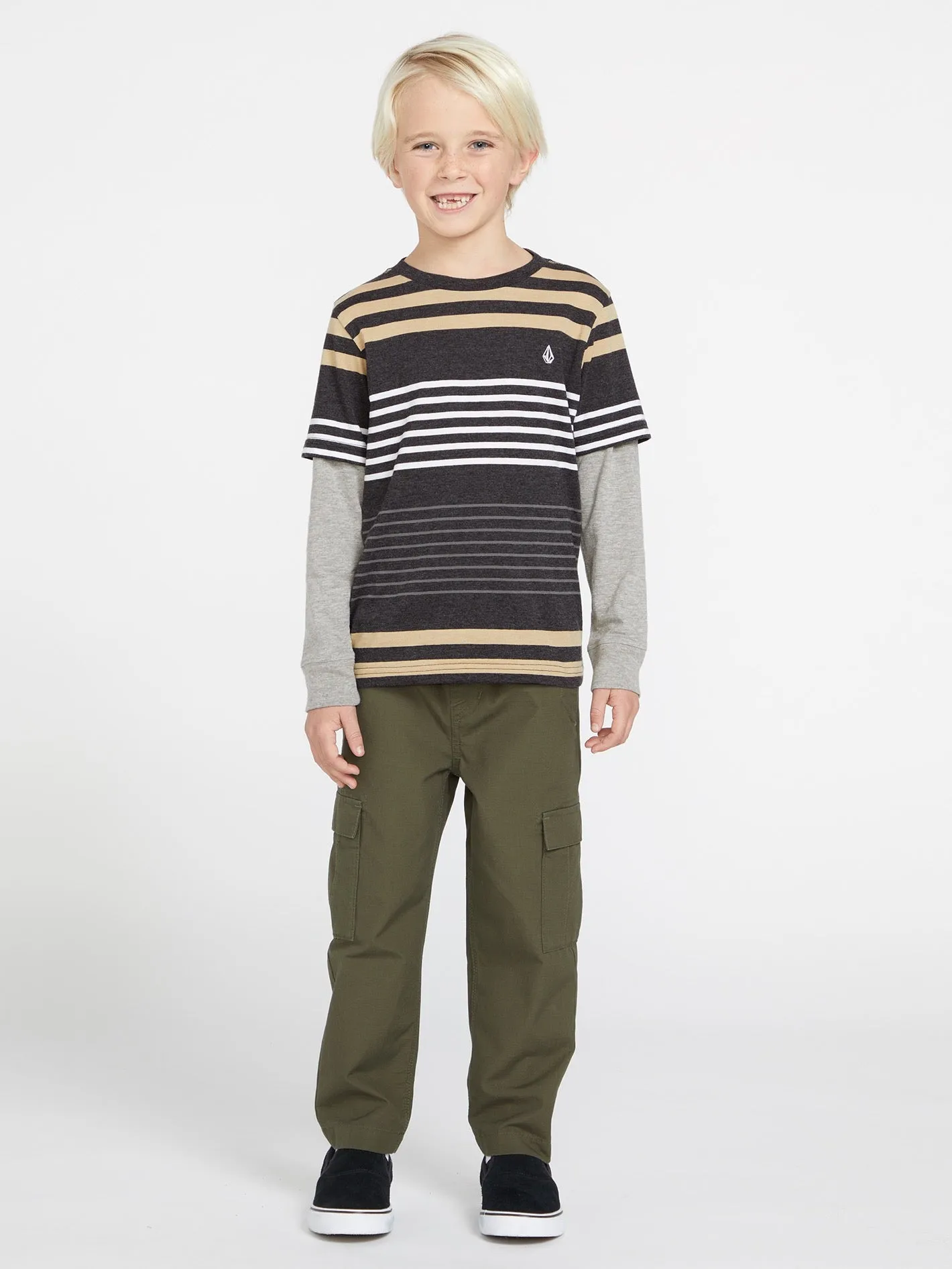 Little Boys Beam Stone Twofer Long Sleeve Shirt - Dark Black Heather sold by Volcom product image thumbnail 3