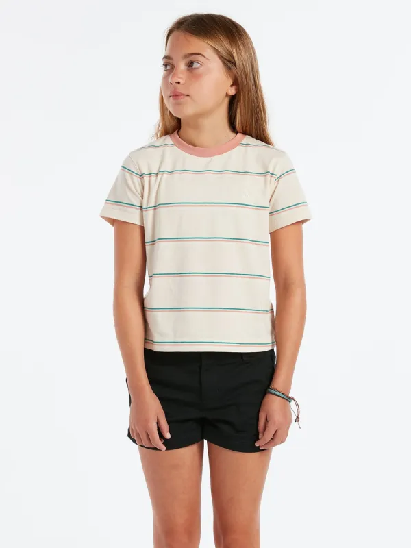 Girls Hypen On Strypes Short Sleeve - Sand sold by Volcom