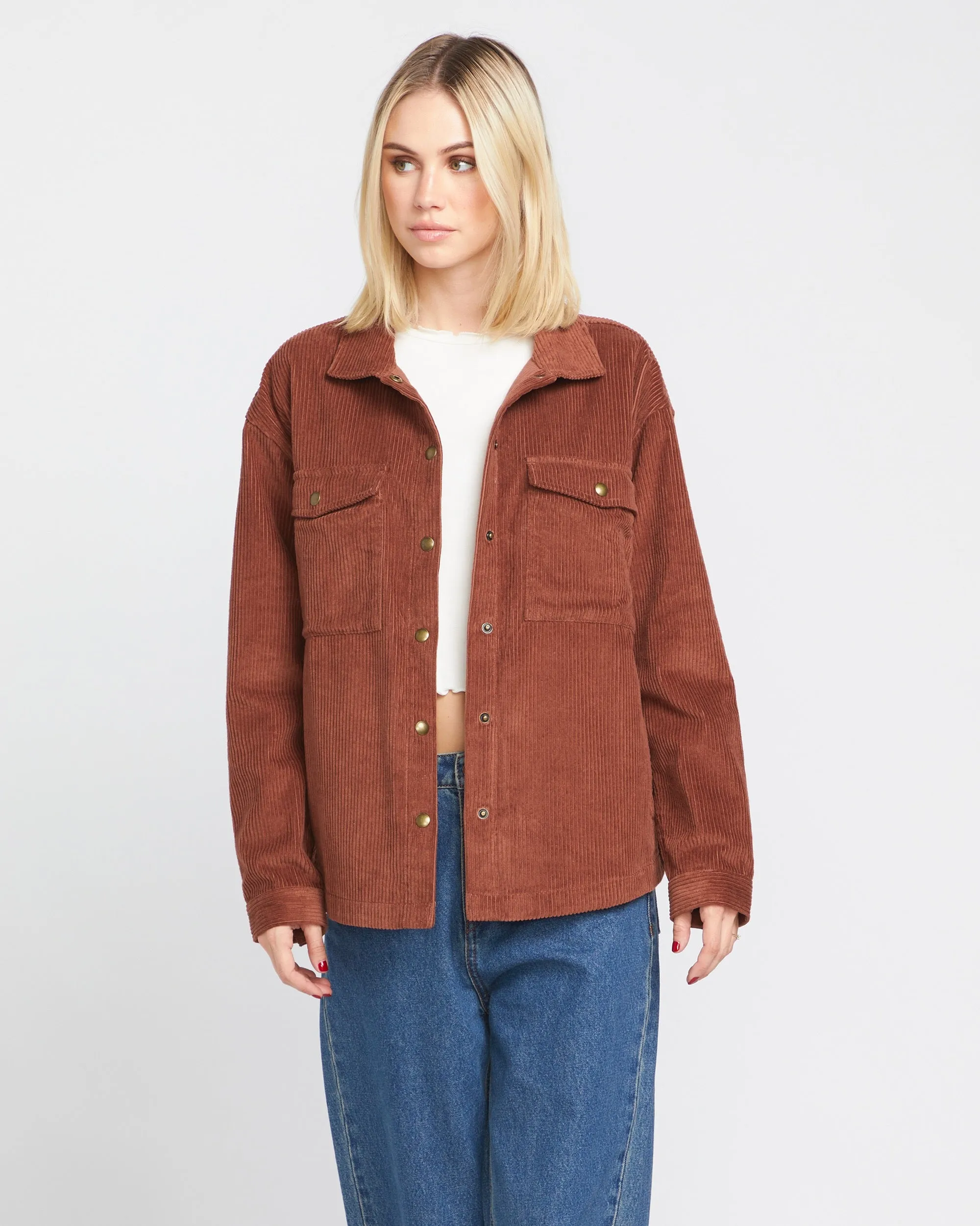 Power Chord Shacket - Chestnut Brown sold by Volcom product image thumbnail 3