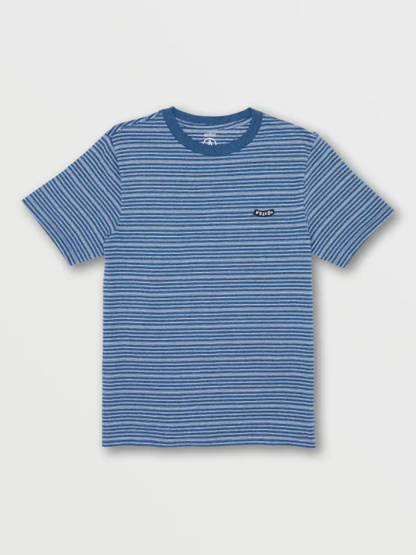 Static Stripe Crew Short Sleeve Shirt - Aged Indigo sold by Volcom