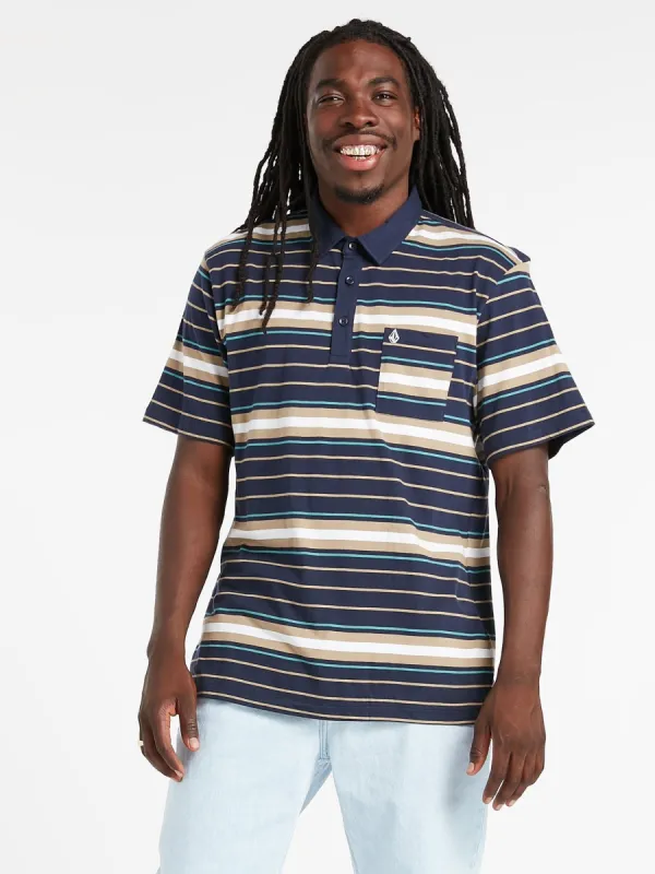 Fliedly Polo Short Sleeve - Navy sold by Volcom
