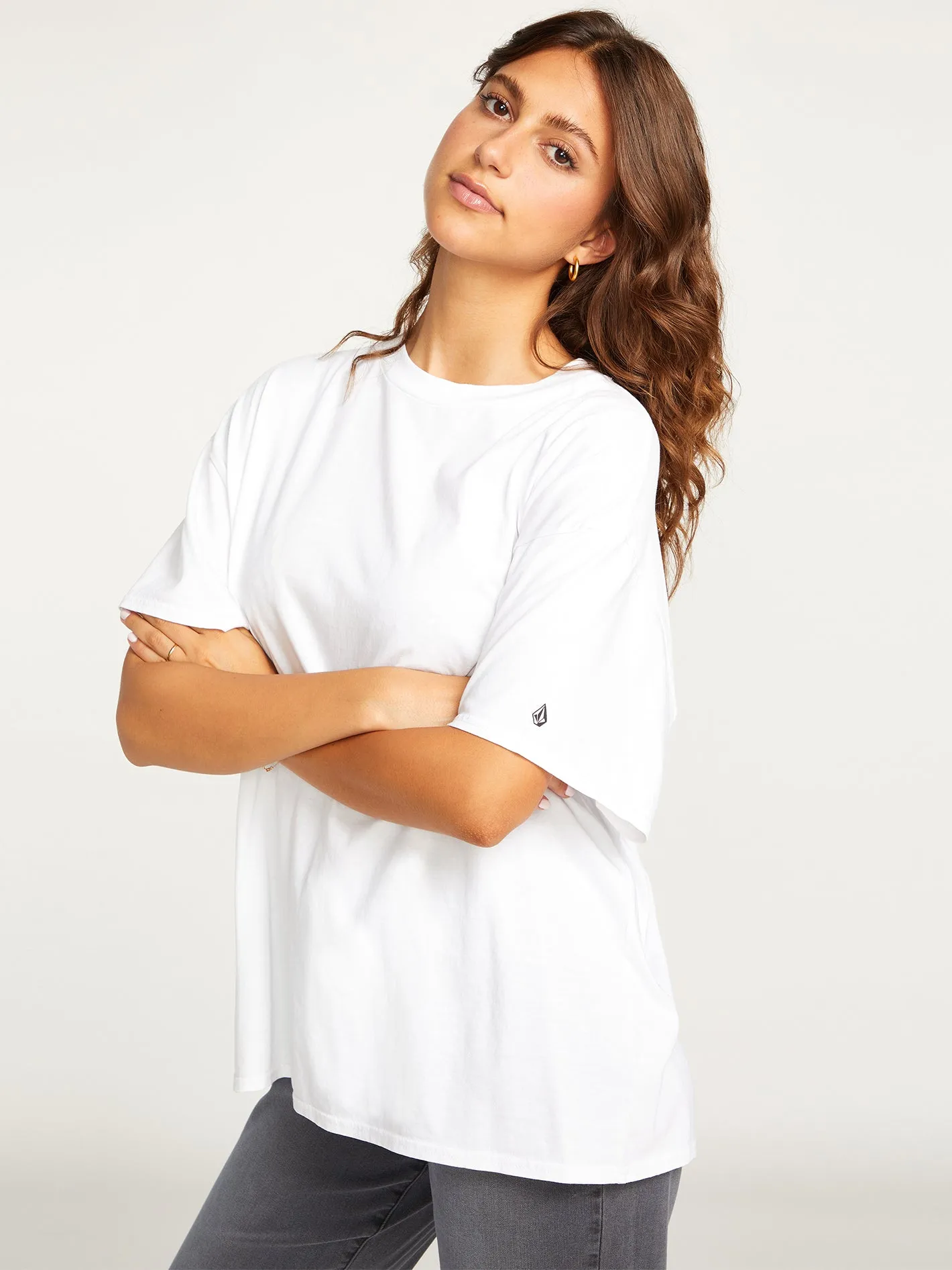 Stones Throw Solid Short Sleeve Tee - White sold by Volcom product image thumbnail 3