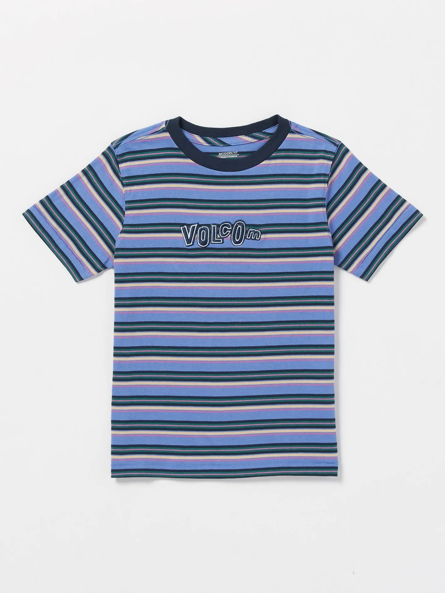 Little Boys Bright N Early Crew Short Sleeve Tee - Denim sold by Volcom
