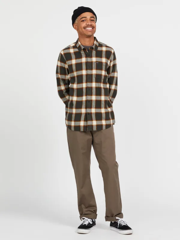 Caden Plaid Long Sleeve Flannel - Rinsed Black sold by Volcom