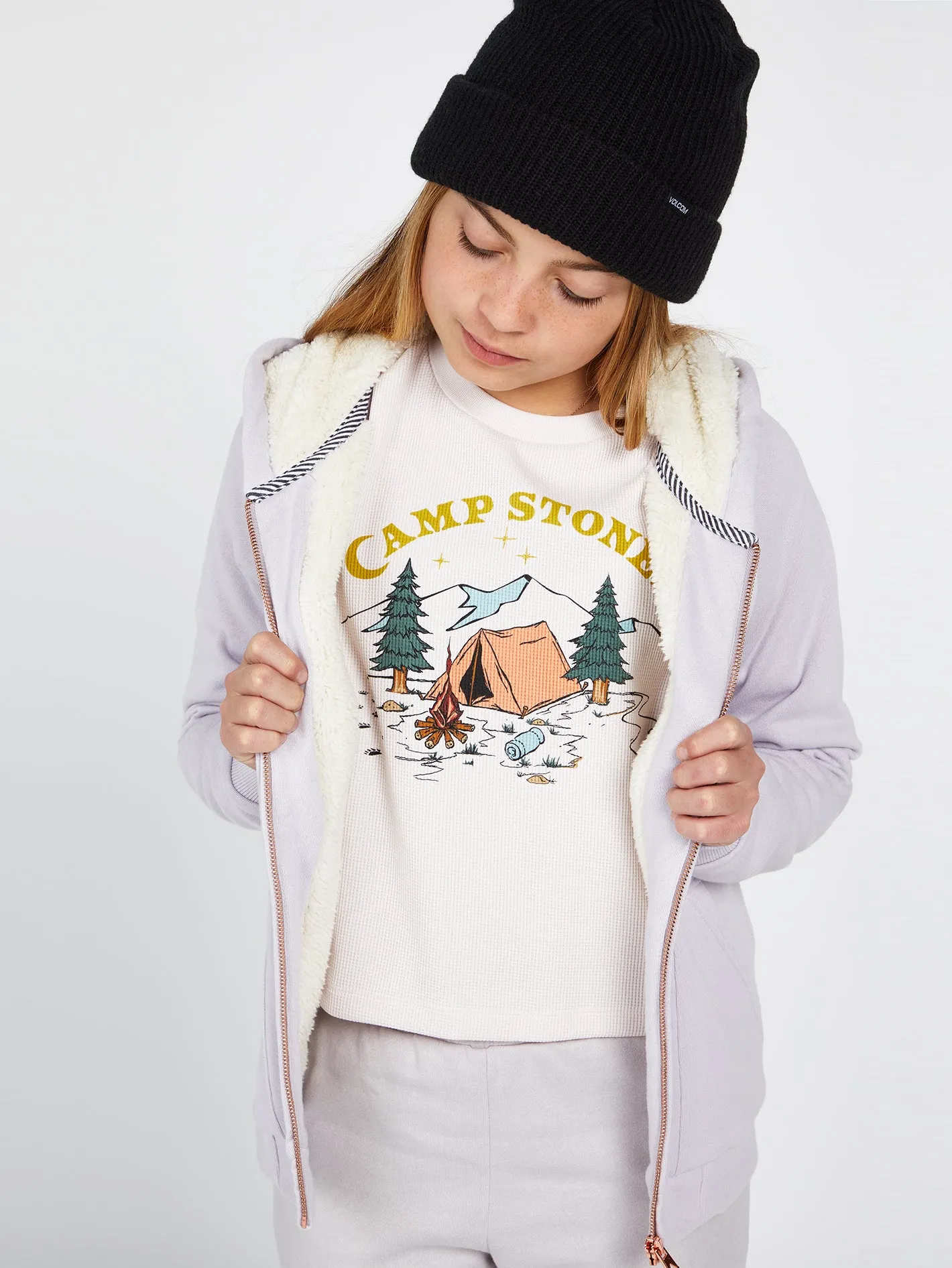 Girls Thermality Long Sleeve Tee - Ash sold by Volcom