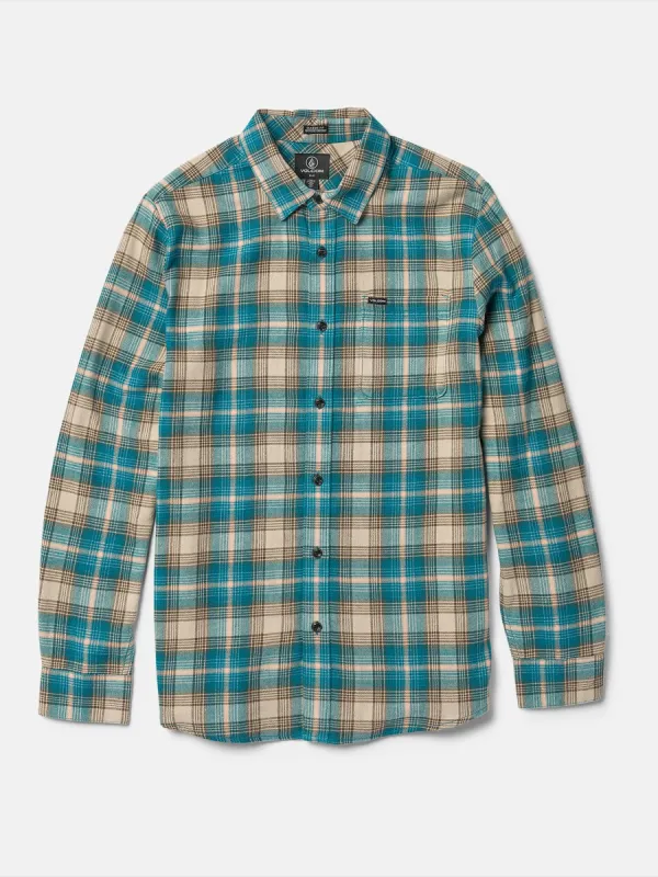 Caden Plaid Long Sleeve Shirt - Light Khaki made by Volcom