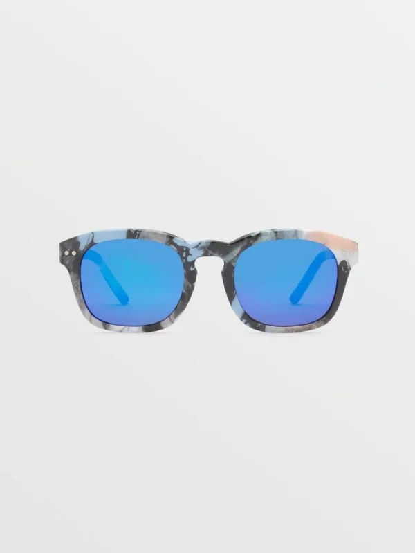 Earth Tripper Sunglasses - Skulls/Blue Mirror sold by Volcom