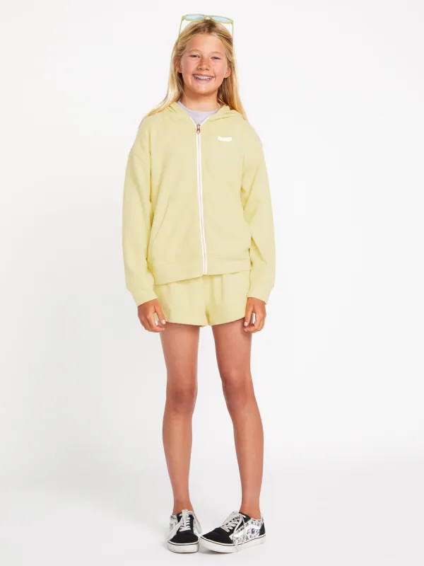 Girls Lived in Lounge Zip Fleece Jacket - Citron sold by Volcom