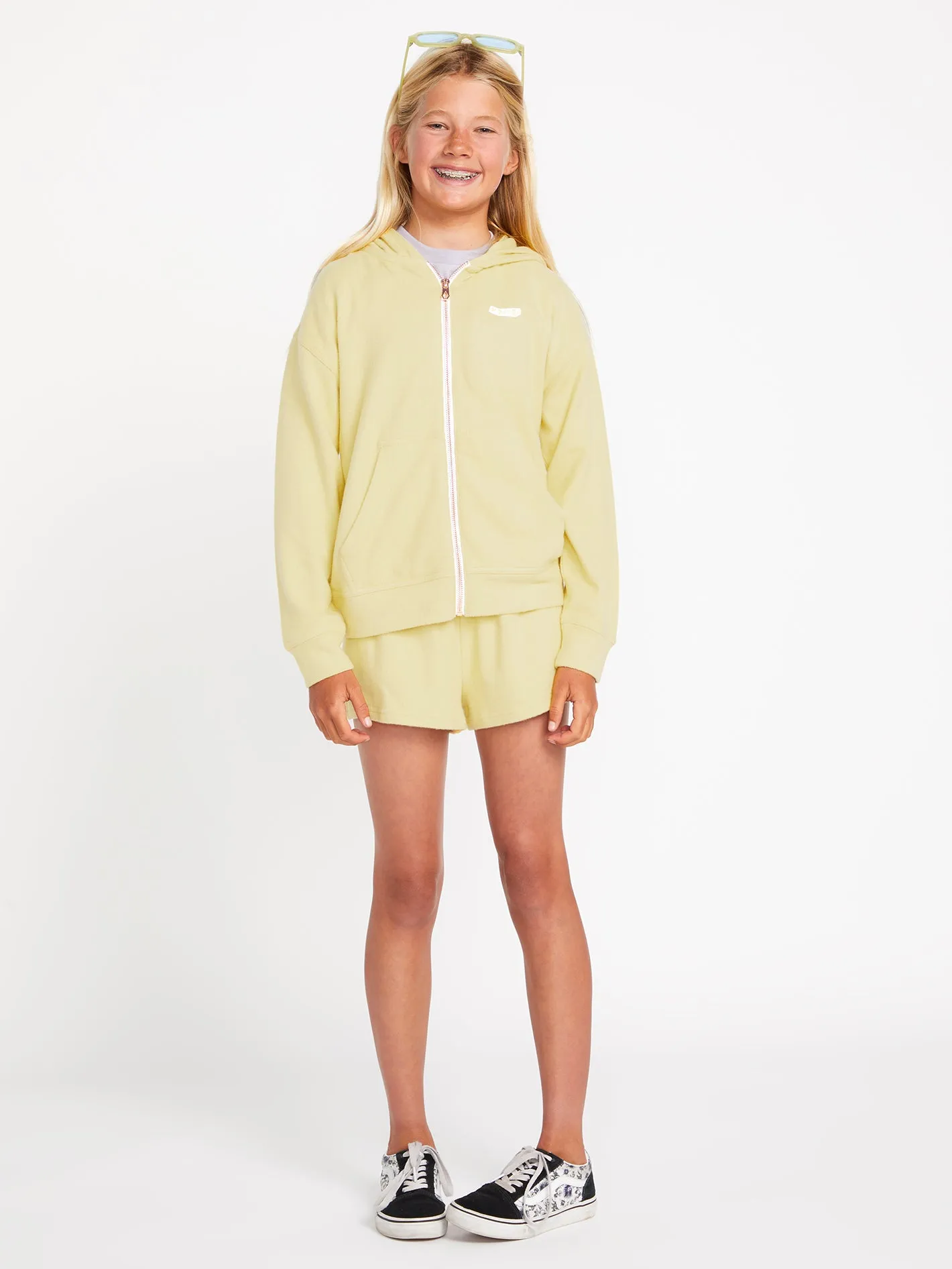 Girls Lived in Lounge Zip Fleece Jacket - Citron sold by Volcom
