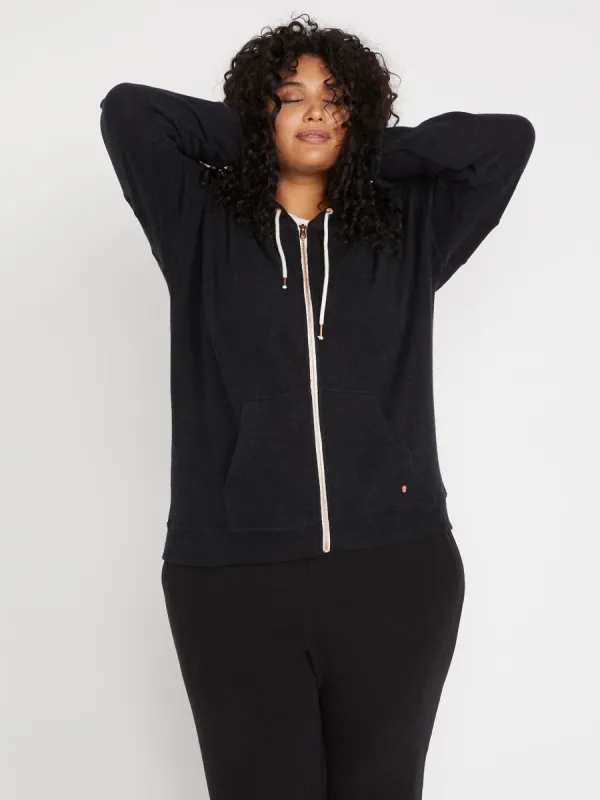Lived In Lounge Zip Fleece Plus Size - Black sold by Volcom